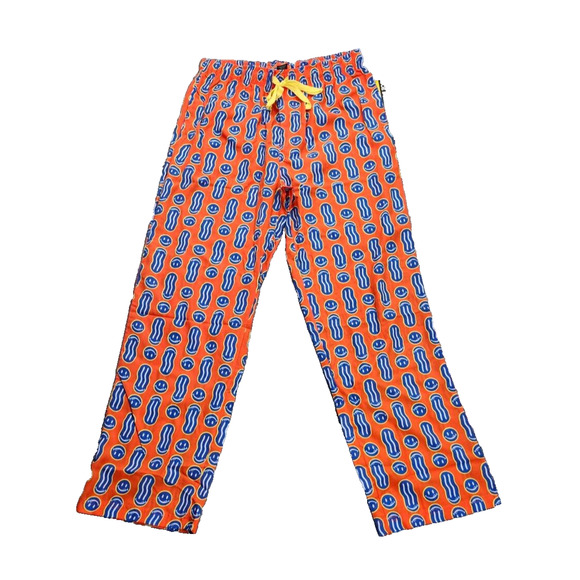 Joe Boxer Lounge/Jogger Pants Pajamas Orange with Blue Smiles Size L - Picture 1 of 7